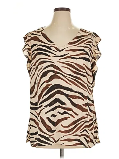 Pre-owned Cabi Sleeveless Blouse In Brown
