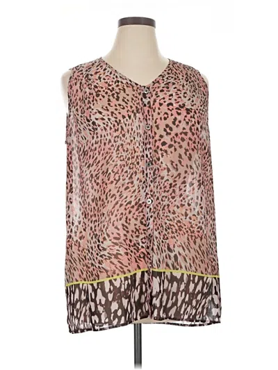 Pre-owned Cabi Sleeveless Blouse In Brown