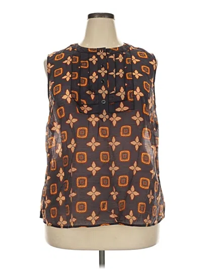 Pre-owned Cabi Sleeveless Blouse In Brown