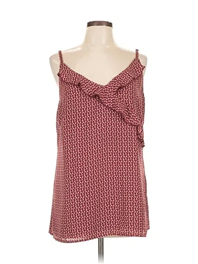 Pre-owned Cabi Sleeveless Blouse In Burgundy