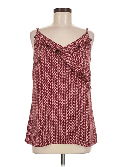 Pre-owned Cabi Sleeveless Blouse In Burgundy