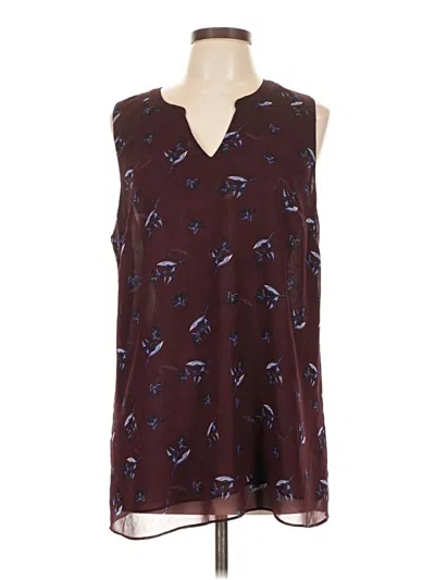 Pre-owned Cabi Sleeveless Blouse In Burgundy