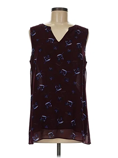 Pre-owned Cabi Sleeveless Blouse In Burgundy