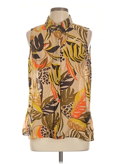 Pre-owned Cabi Sleeveless Blouse In Gold