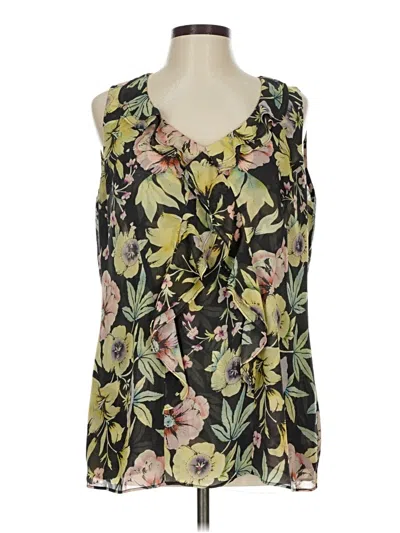 Pre-owned Cabi Sleeveless Blouse In Green