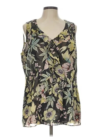 Pre-owned Cabi Sleeveless Blouse In Green