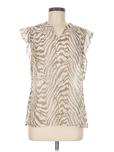 Pre-owned Cabi Sleeveless Blouse In Ivory