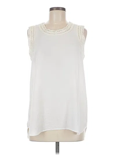 Pre-owned Cabi Sleeveless Blouse In Ivory