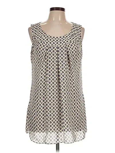 Pre-owned Cabi Sleeveless Blouse In Ivory