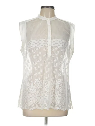 Pre-owned Cabi Sleeveless Blouse In Ivory