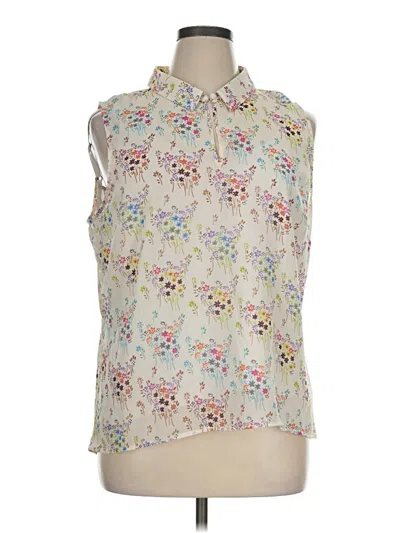 Pre-owned Cabi Sleeveless Blouse In Ivory