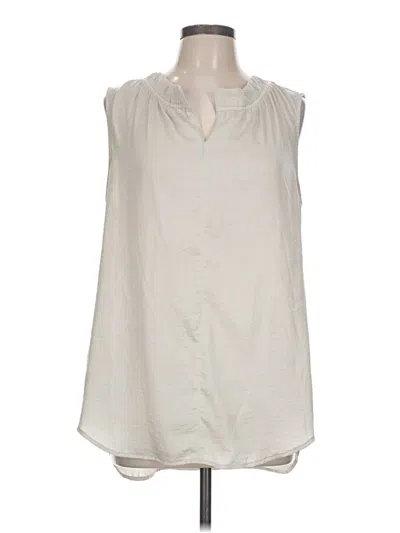 Pre-owned Cabi Sleeveless Blouse In Ivory
