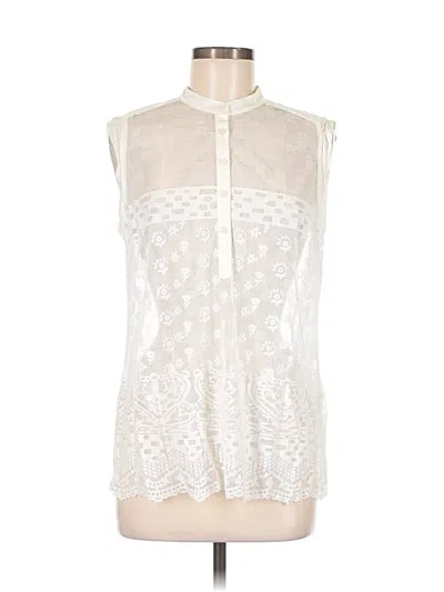 Pre-owned Cabi Sleeveless Blouse In Ivory