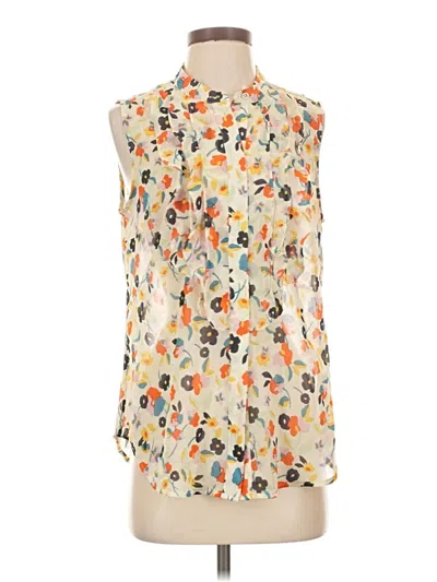 Pre-owned Cabi Sleeveless Blouse In Ivory
