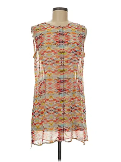 Pre-owned Cabi Sleeveless Blouse In Orange