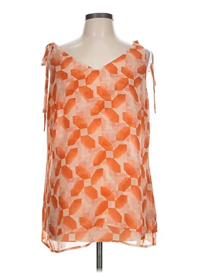 Pre-owned Cabi Sleeveless Blouse In Orange