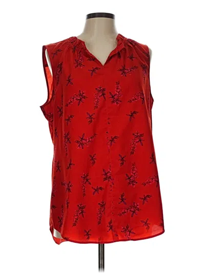 Pre-owned Cabi Sleeveless Blouse In Red