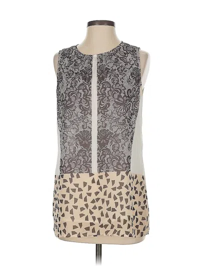 Pre-owned Cabi Sleeveless Blouse In Silver