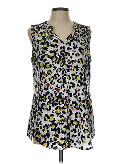 Pre-owned Cabi Sleeveless Blouse In Silver