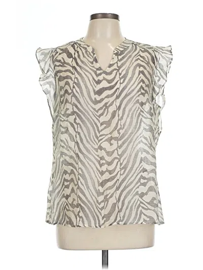 Pre-owned Cabi Sleeveless Blouse In Silver
