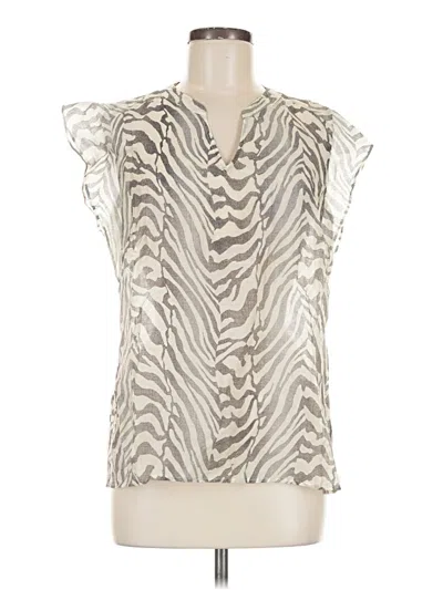 Pre-owned Cabi Sleeveless Blouse In Silver