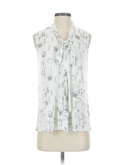 Pre-owned Cabi Sleeveless Blouse In White