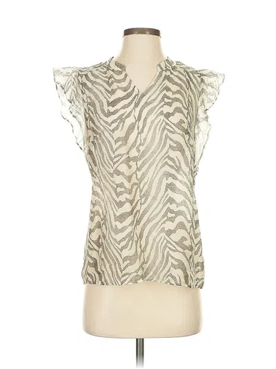 Pre-owned Cabi Sleeveless Blouse In White