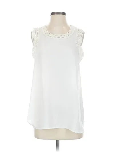 Pre-owned Cabi Sleeveless Blouse In White