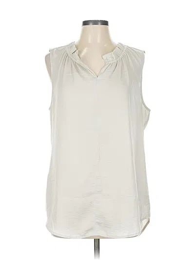 Pre-owned Cabi Sleeveless Blouse In White