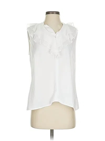 Pre-owned Cabi Sleeveless Blouse In White
