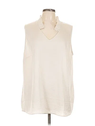 Pre-owned Cabi Sleeveless Blouse In White