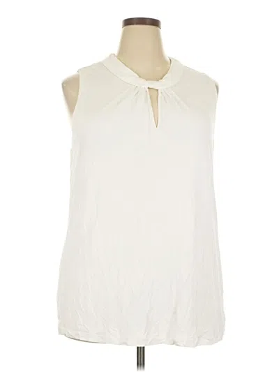 Pre-owned Cabi Sleeveless Blouse In White