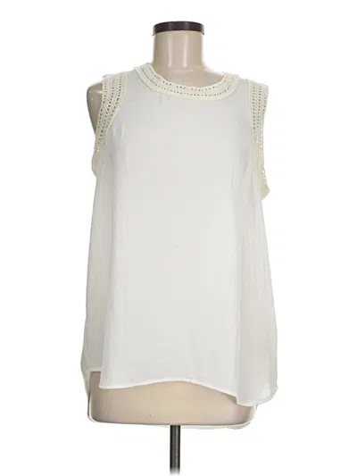 Pre-owned Cabi Sleeveless Blouse In White