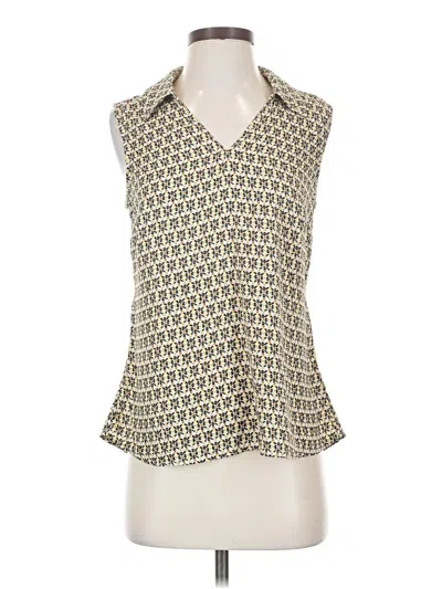 Pre-owned Cabi Sleeveless Blouse In White