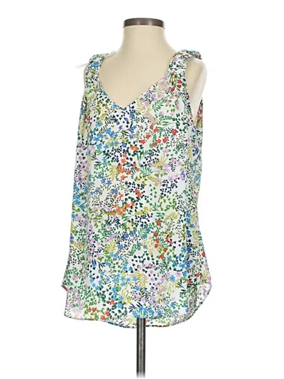 Pre-owned Cabi Sleeveless Blouse In White