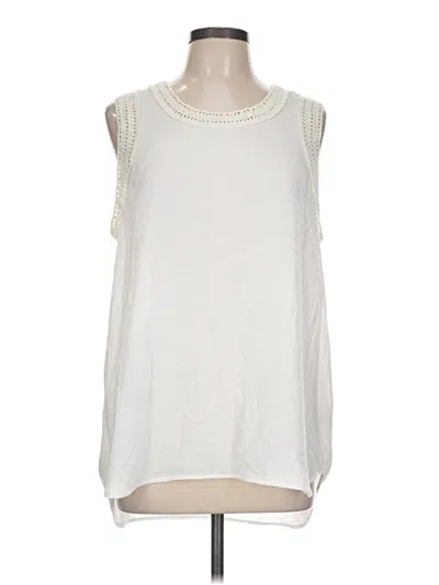 Pre-owned Cabi Sleeveless Blouse In White