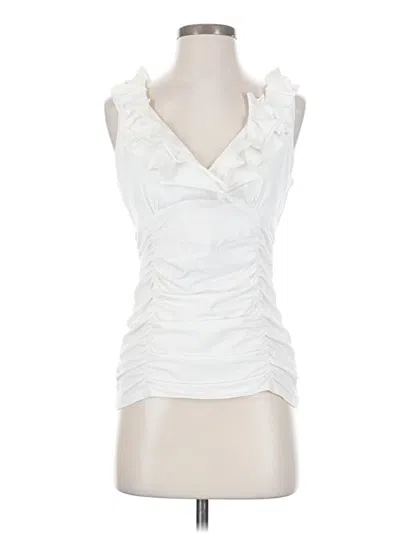 Pre-owned Cabi Sleeveless Blouse In White