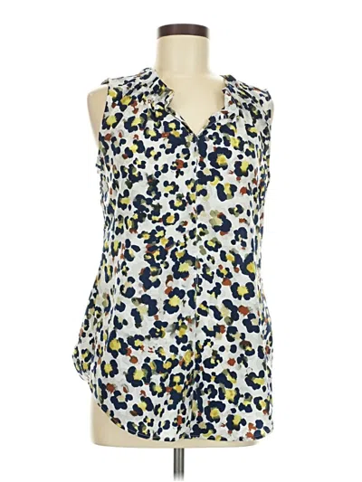 Pre-owned Cabi Sleeveless Blouse In White