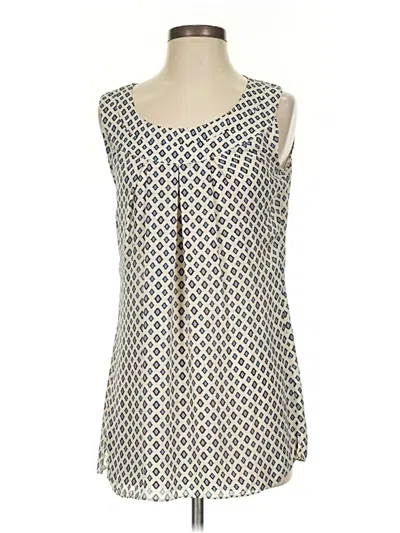 Pre-owned Cabi Sleeveless Blouse In White