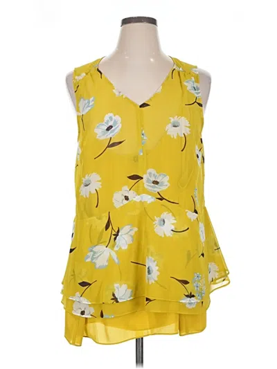 Pre-owned Cabi Sleeveless Blouse In Yellow