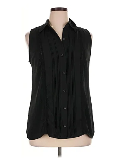 Pre-owned Cabi Sleeveless Button Down Shirt In Black