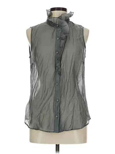 Pre-owned Cabi Sleeveless Button Down Shirt In Gray