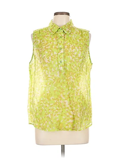 Pre-owned Cabi Sleeveless Button Down Shirt In Green