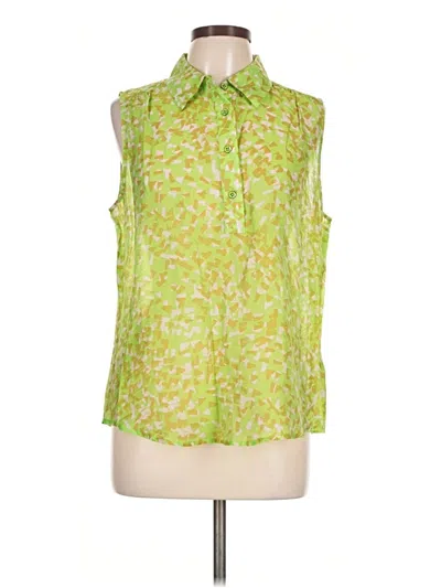 Pre-owned Cabi Sleeveless Button Down Shirt In Green