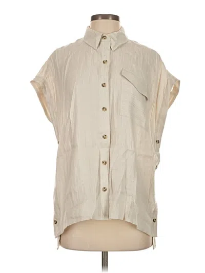 Pre-owned Cabi Sleeveless Button Down Shirt In Ivory