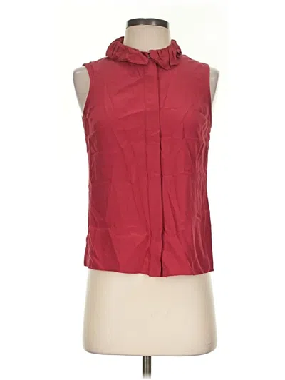 Pre-owned Cabi Sleeveless Button Down Shirt In Red