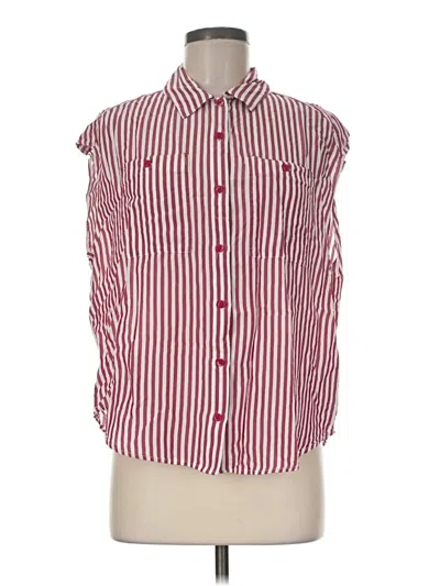 Pre-owned Cabi Sleeveless Button Down Shirt In Red