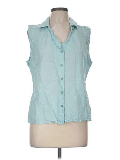 Pre-owned Cabi Sleeveless Button Down Shirt In Teal