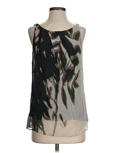 Pre-owned Cabi Sleeveless Silk Top Gray One Shoulder Neckline Tops