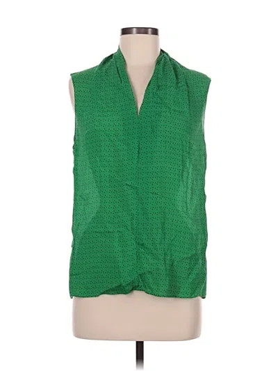 Pre-owned Cabi Sleeveless Silk Top Green Cowl Neck Tops